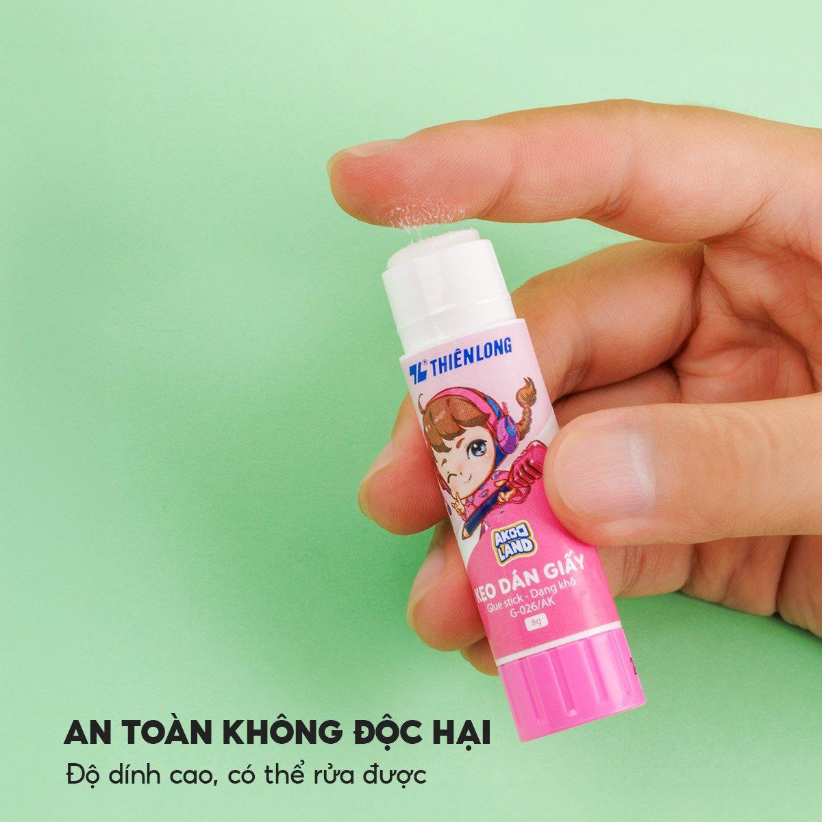 Keo Khô Dán Giấy - Nhân Vật Akooland Thế Giới Học Cụ Thần Kỳ - Thiên Long G-026/AK - Màu Hồng