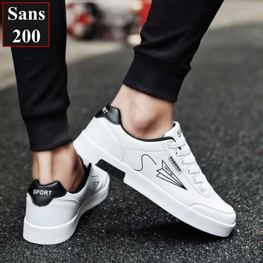Giày sneaker nam trắng Sans200 giầy thể thao sneakers fullbox sport fashion basic đẹp năng động trẻ trung hàn quốc