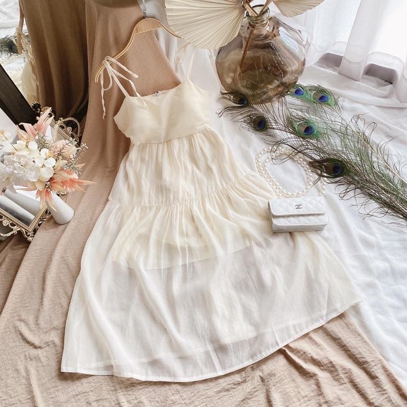 Đầm babydoll 2 dây suông rộng, Váy yếm babydoll hai dây Cao Cấp form rộng, nữ tính mát mẻ MiNhi
