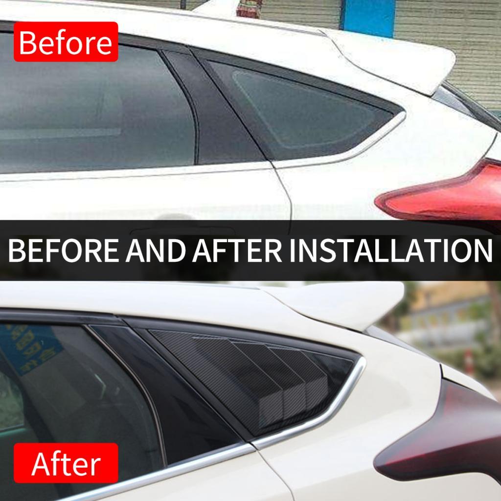 Rear Quarter Panel Window Side Louvers Vent Trim for Ford Focus Hatchback 4D