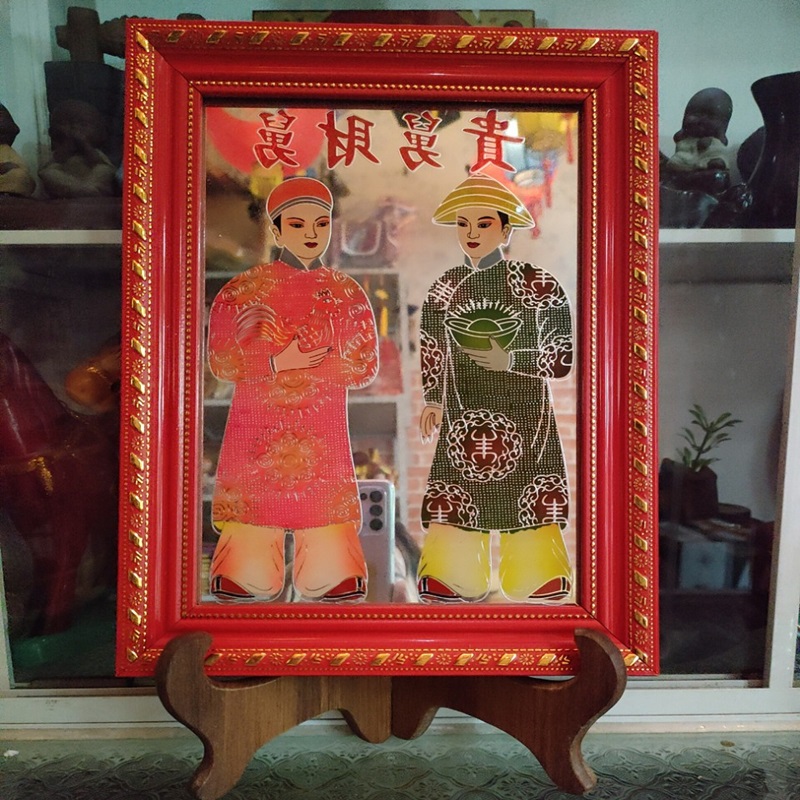 Bài vị CẬU TÀI CẬU QUÝ khung đỏ 21cm*28cm - thờ cúng.
