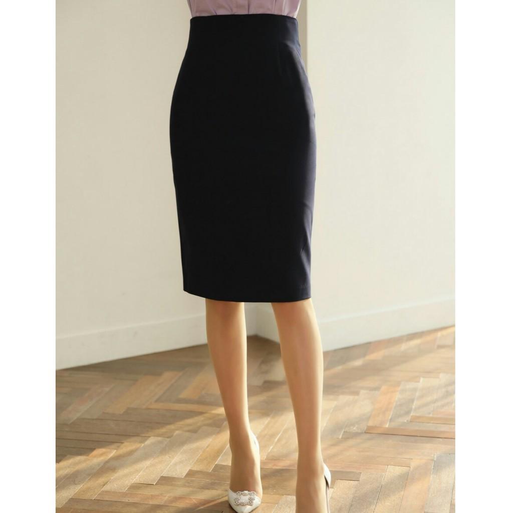 Chân váy bút chì dáng dài thiết kế lưng cao ôm mông tôn dáng chất liệu vải nhập có độ co giản