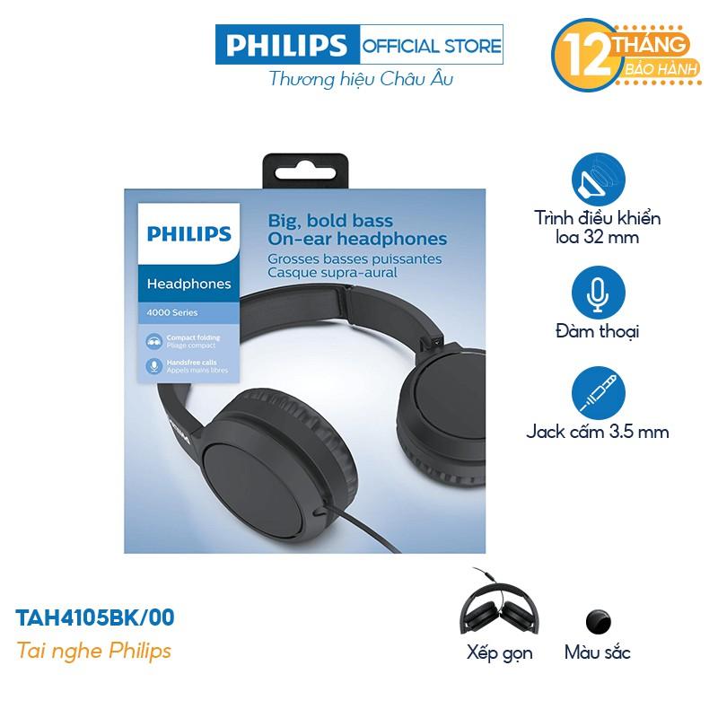 Tai nghe Philips TAH4105WT/00, Có dây   - Hàng nhập khẩu