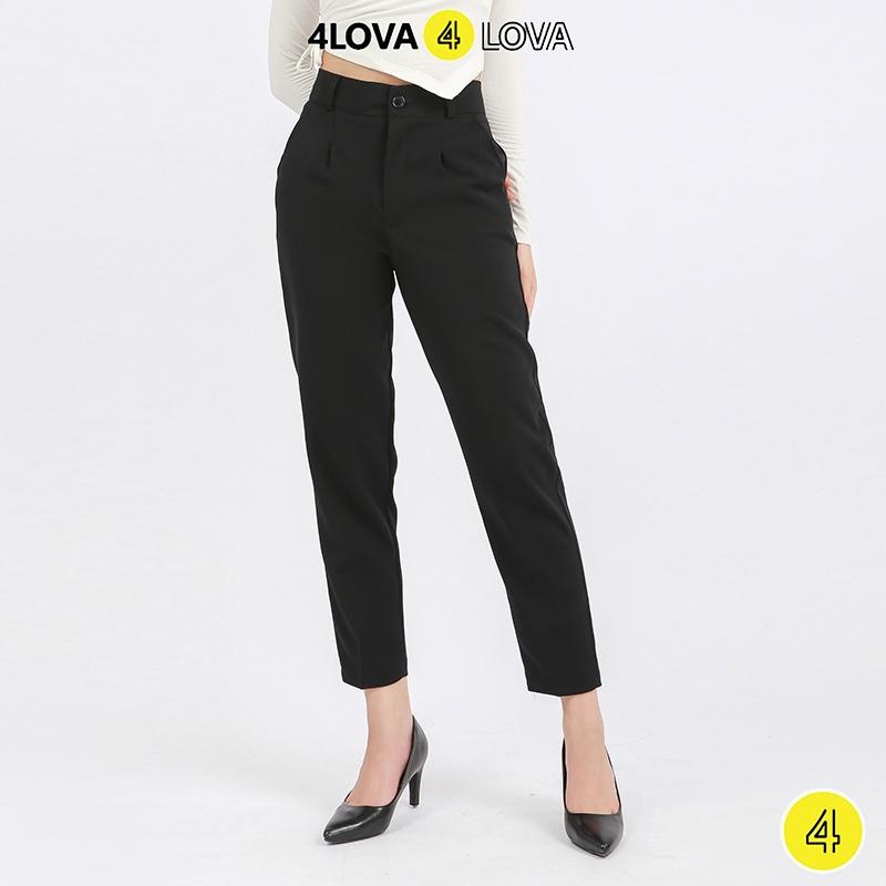 Quần âu nữ 4Lova lưng cạp cao âu công sở đẹp màu đen đồ đi học form chuẩn tôn dáng Q31