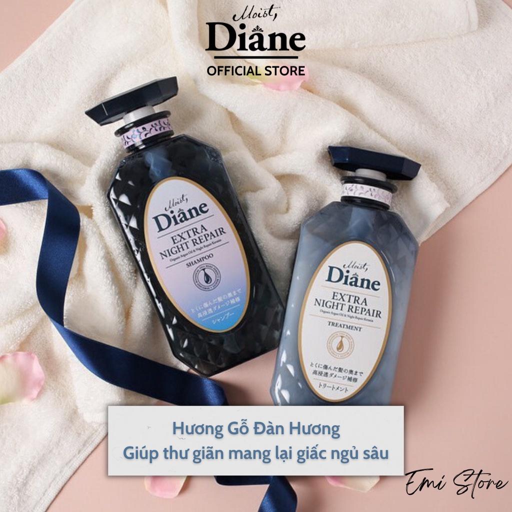 Dầu Gội Xả Dưỡng Mềm Mượt tóc, Chống Rụng Moist Diane Extra Night Repair 450ml