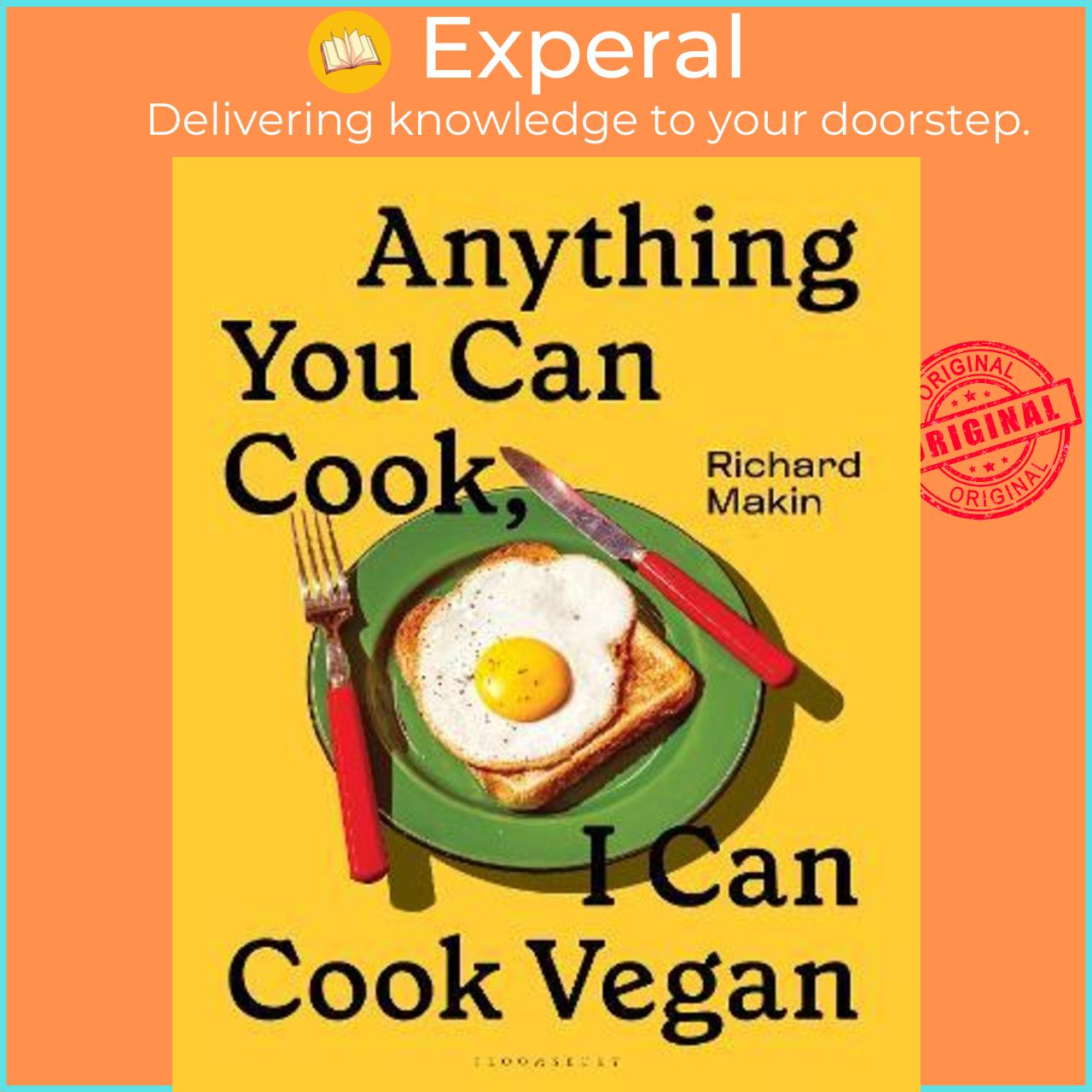 Sách - Anything You Can Cook, I Can Cook Vegan by Richard Makin (UK edition, hardcover)