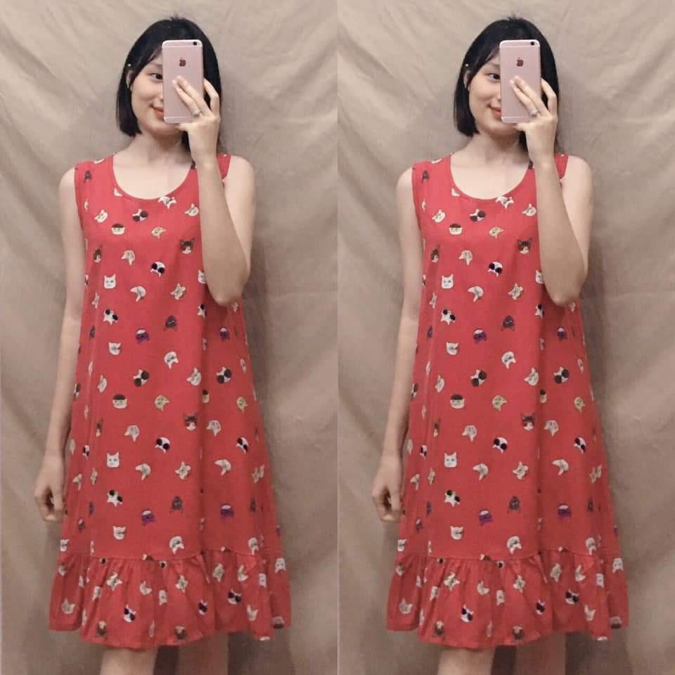 váy bầu ,đầm bầu 2 dây thiết kế hót hít mặc bầu và sau sinh( mầu ngẫu nhiên)