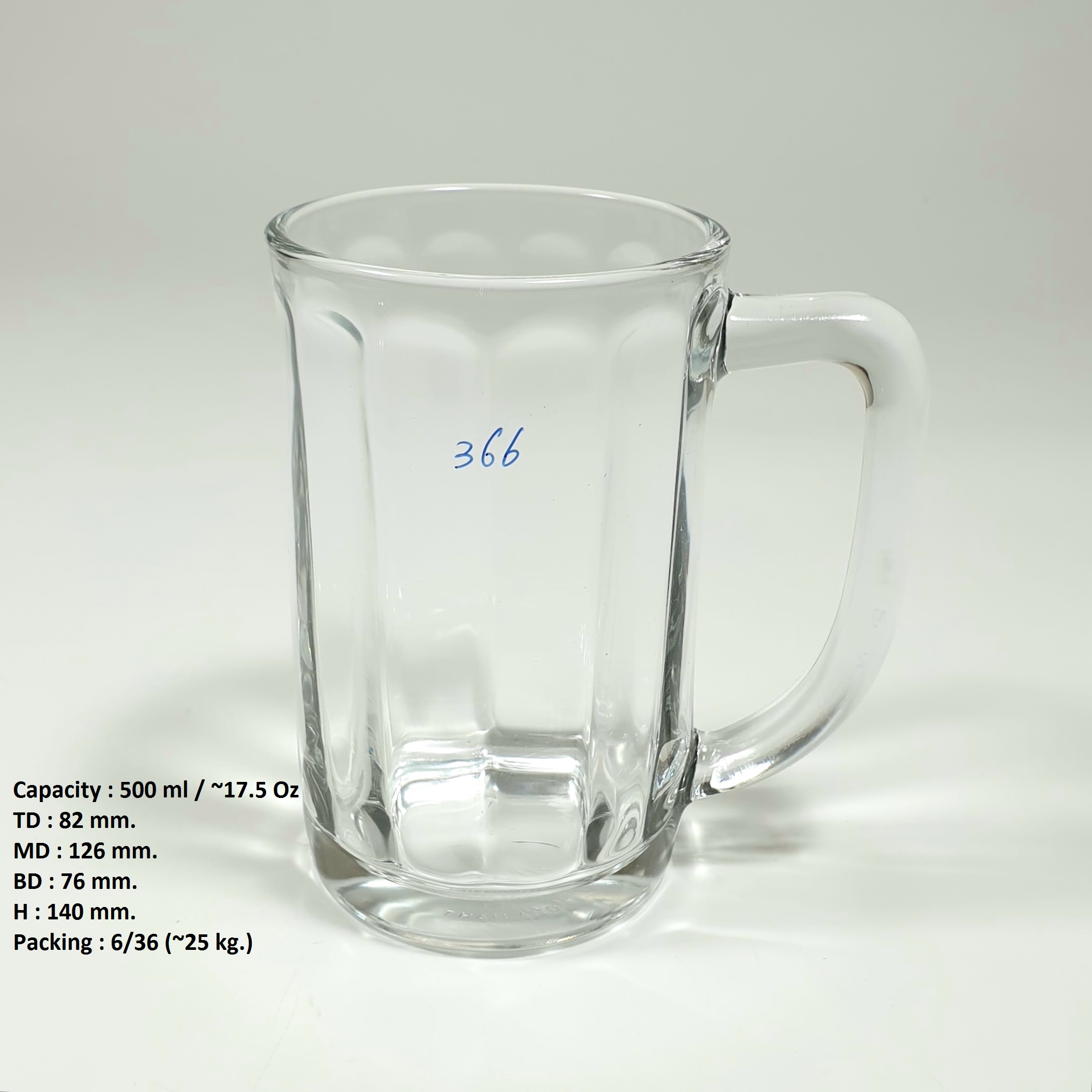Ly quai sọc uống bia size lớn 500ml- UG366