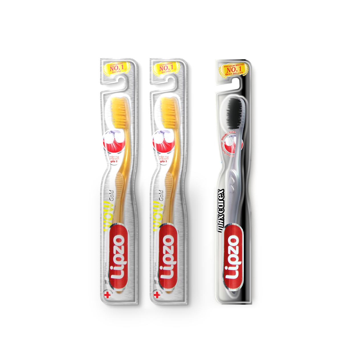 Combo 2 Bàn chải Lipzo WOW Gold TẶNG 1 Bàn chải Lipzo Maxcare X
