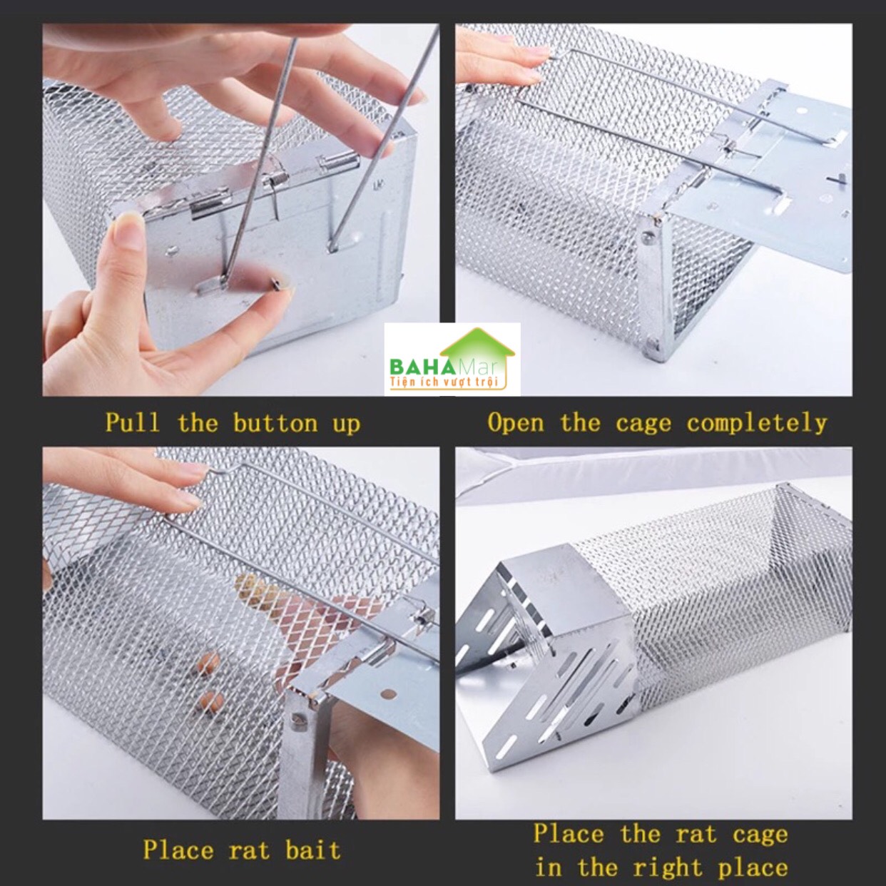 BẪY CHUỘT LIÊN HOÀN TÁI SỬ DỤNG - BẮT CHUỘT TỰ ĐỘNG AN TOÀN VỚI NGƯỜI DÙNG Có thể bắt một số chuột tại một thời gian, rất khó khăn cho chuột trốn thoát khi đã vào bẫy