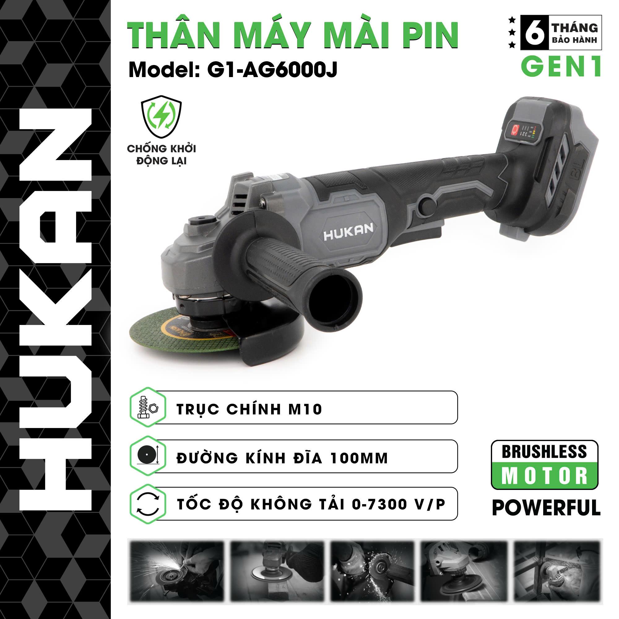 THÂN MÁY MÀI PIN 100MM BODY G1-AG6000J HUKAN -HÀNG CHÍNH HÃNG