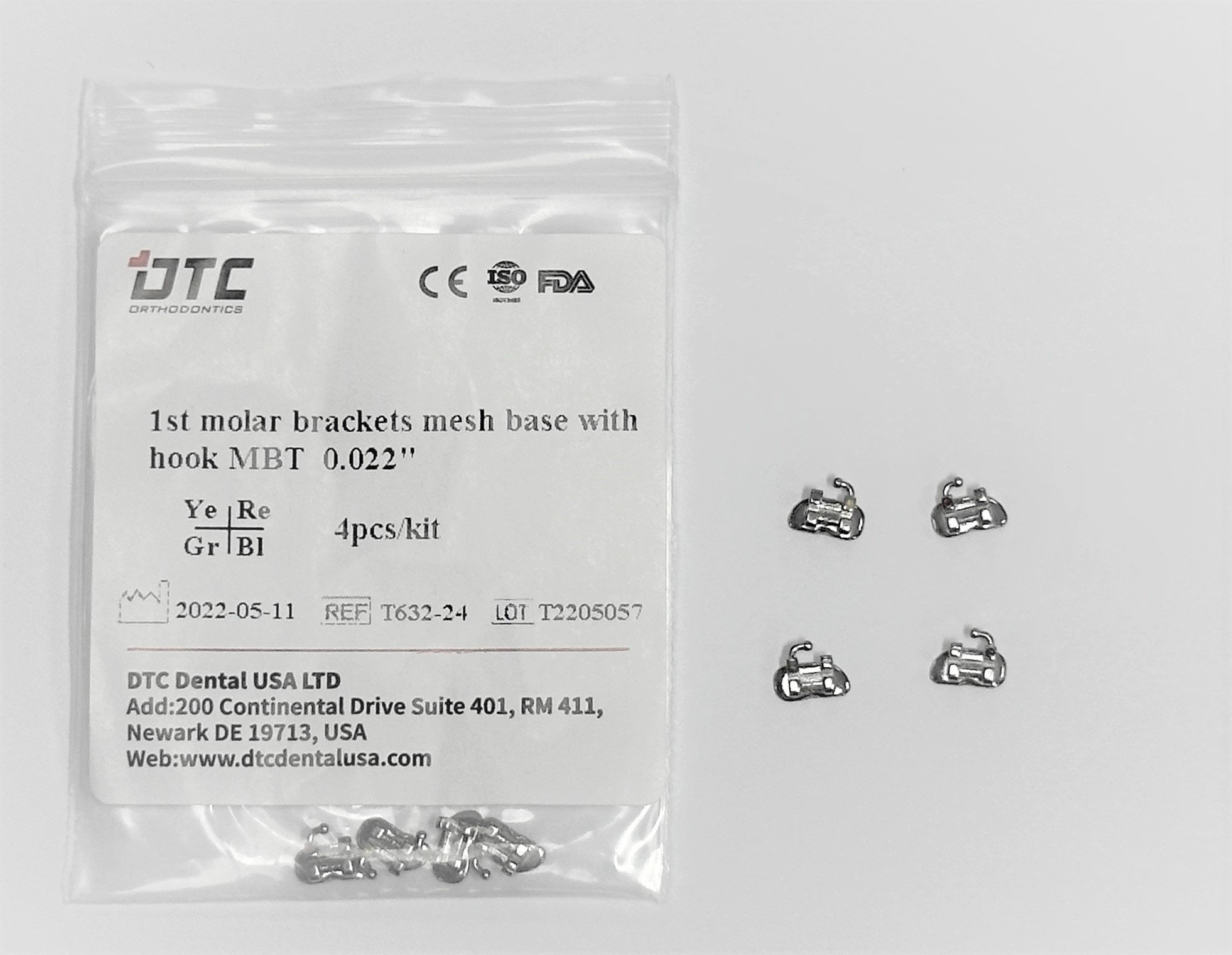 Mắc Cài R6 Cột Thun_DTC (1st Molar Brackets Mesh Base With Hook Roth 0.022)_Mắc cài_Dùng trong nha khoa_Niềng răng_Chỉnh nha [Chính hãng][Ảnh thật]