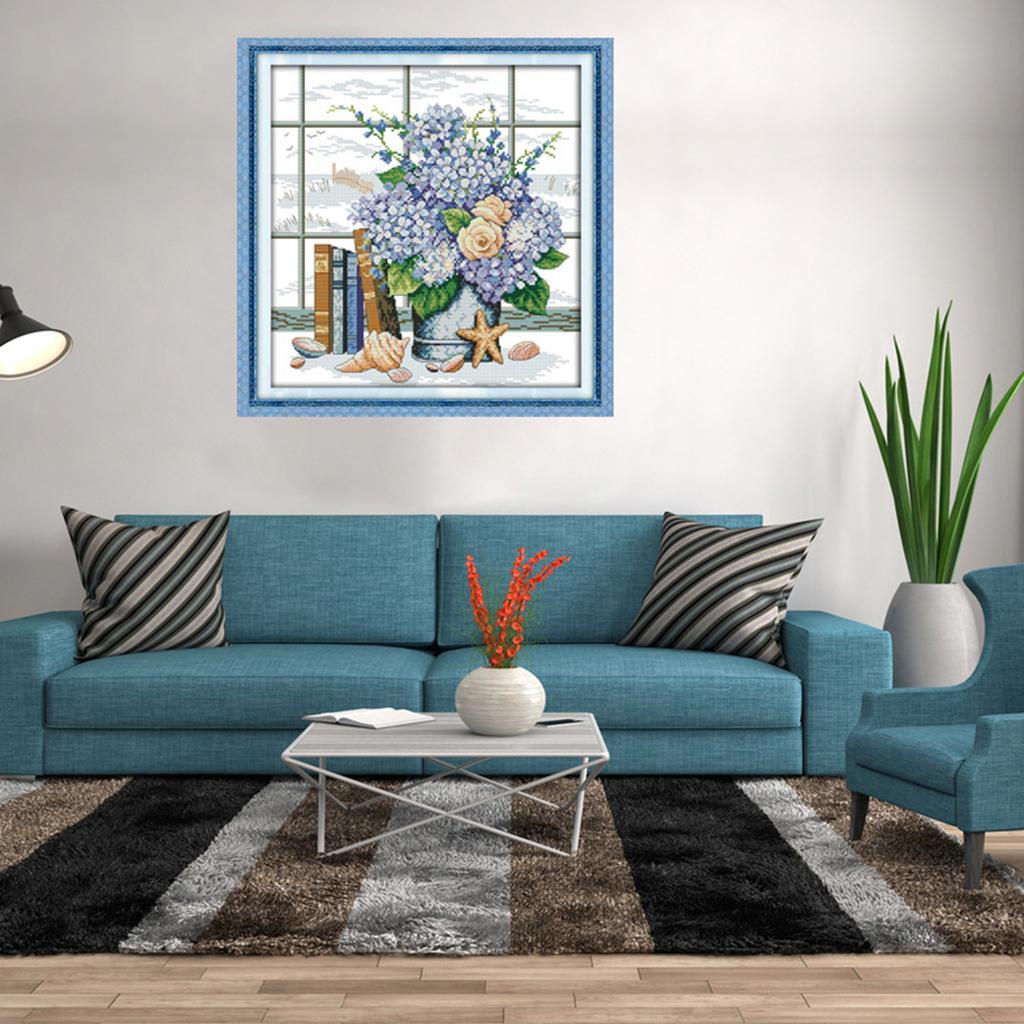 Stamped Cross Stitch Kits Printed Windowsill Patterns for Beginners Adults