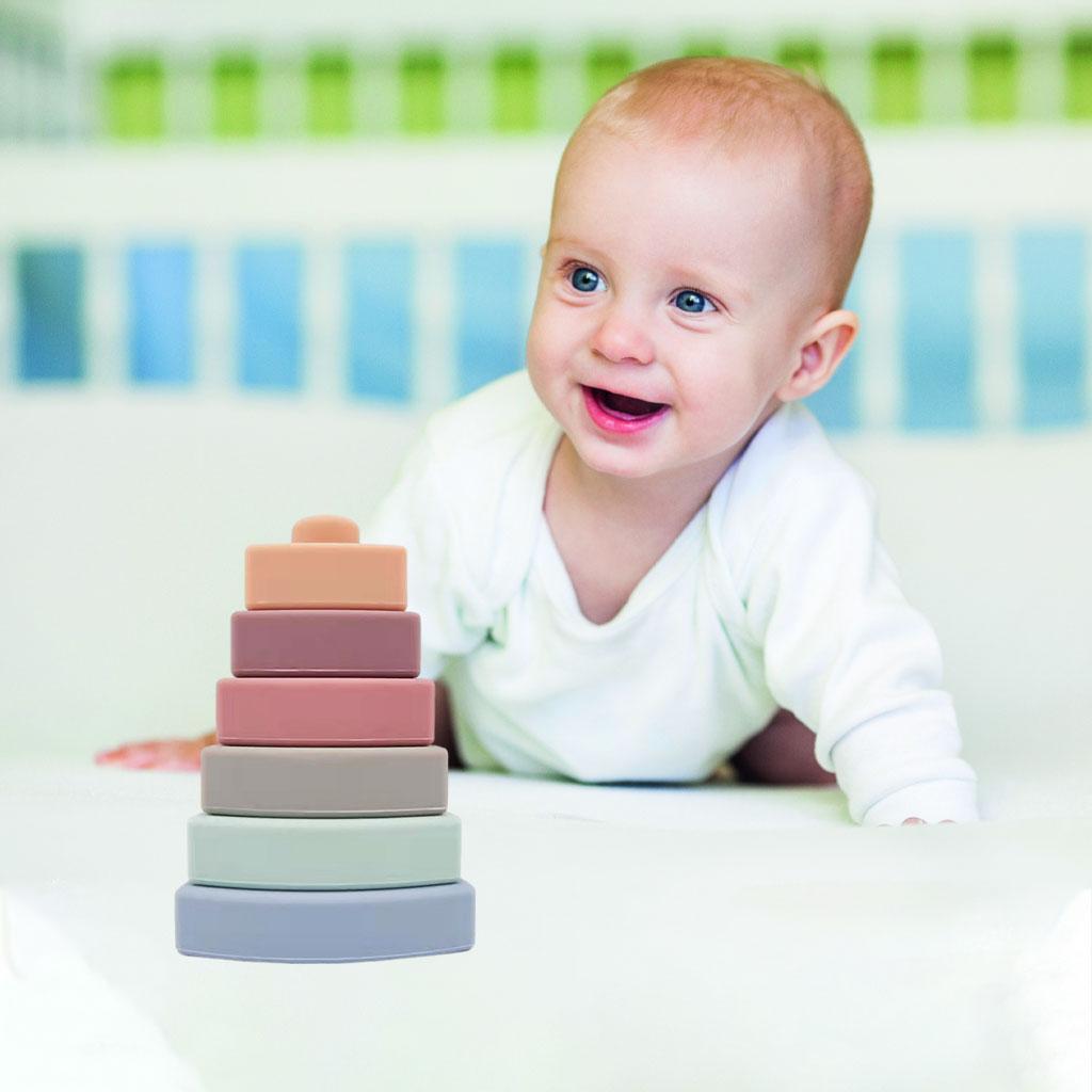 Stacking & Nesting Triangle Toy Soft Stacker 6 pcs Building Stacker Light Color