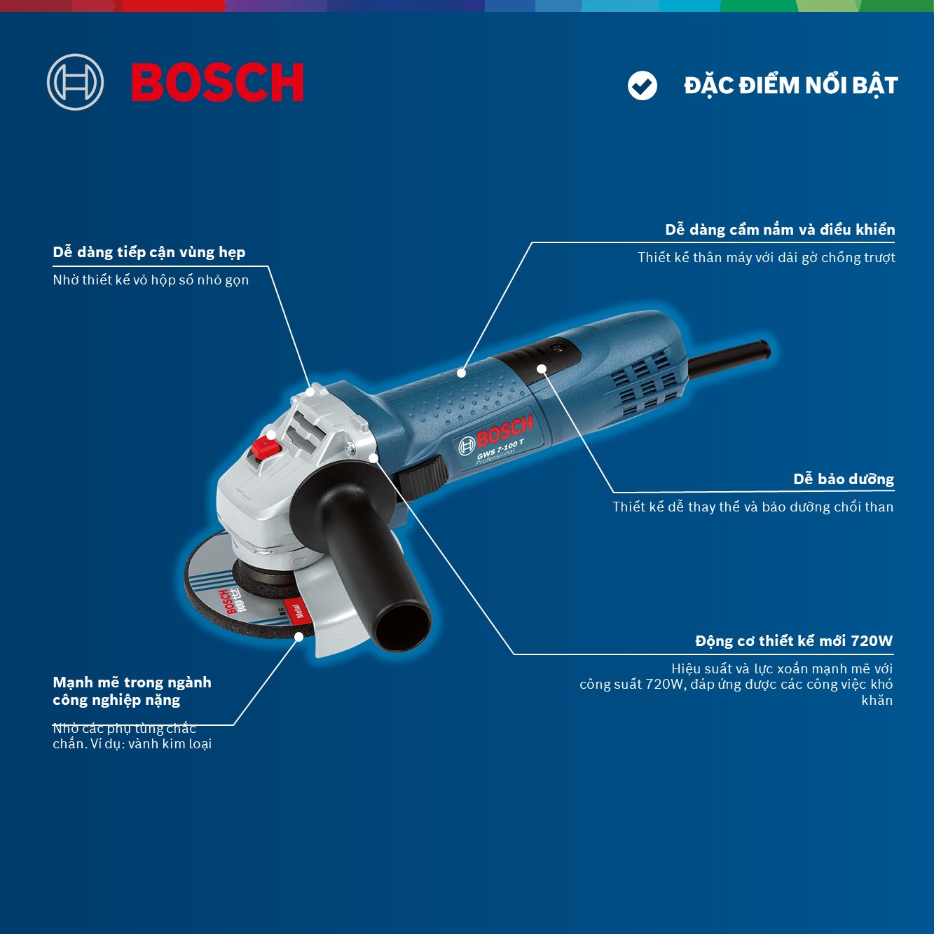 Máy mài góc Bosch GWS 7-100 T