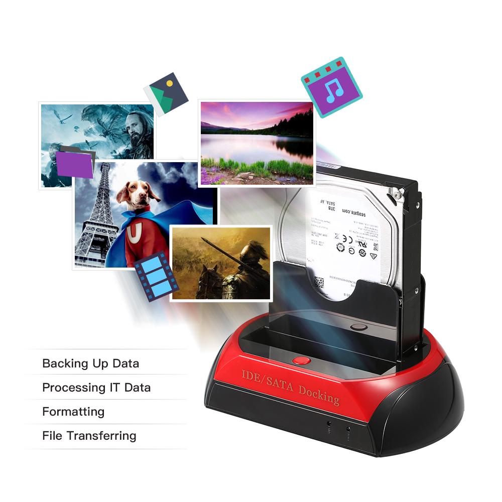 Ổ cắm cứng kép HDD kích thước 2,5 inch 3.5 inch IDE / SATA USB 2.0 - Đầu cắm của US