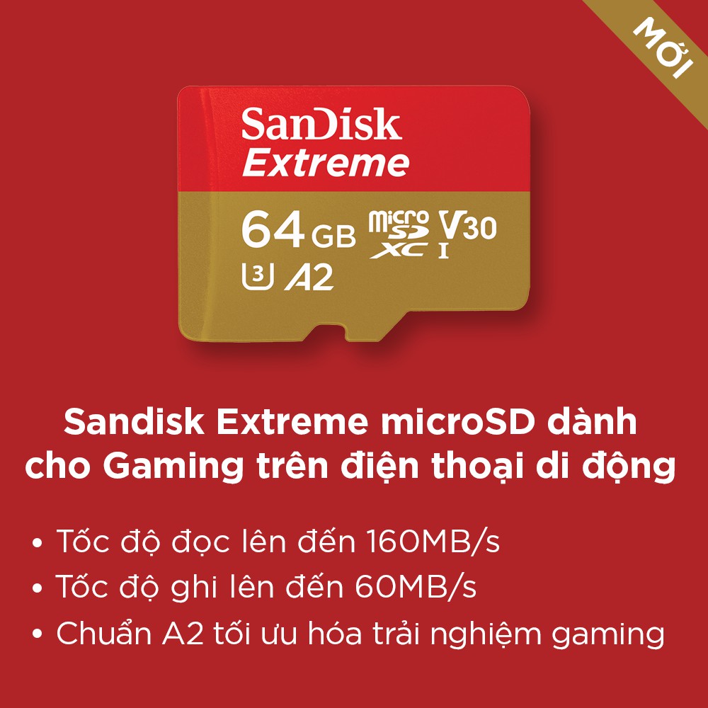 Thẻ nhớ microSDXC SanDisk Extreme UHS-I U3 4K UHD Video upto 170MB/s Mobile Gaming - HÀNG CHÍNH HÃNG