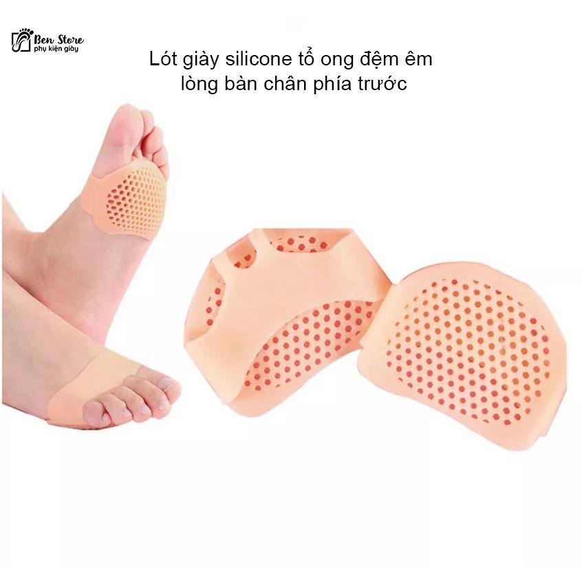 Cặp Lót giày silicone tổ ong đệm êm lòng bàn chân phía trước #sil30