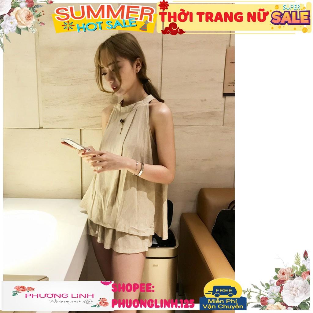 SET BỘ QUẦN ĐÙI ÁO CỔ YẾM 2M CHO NỮ