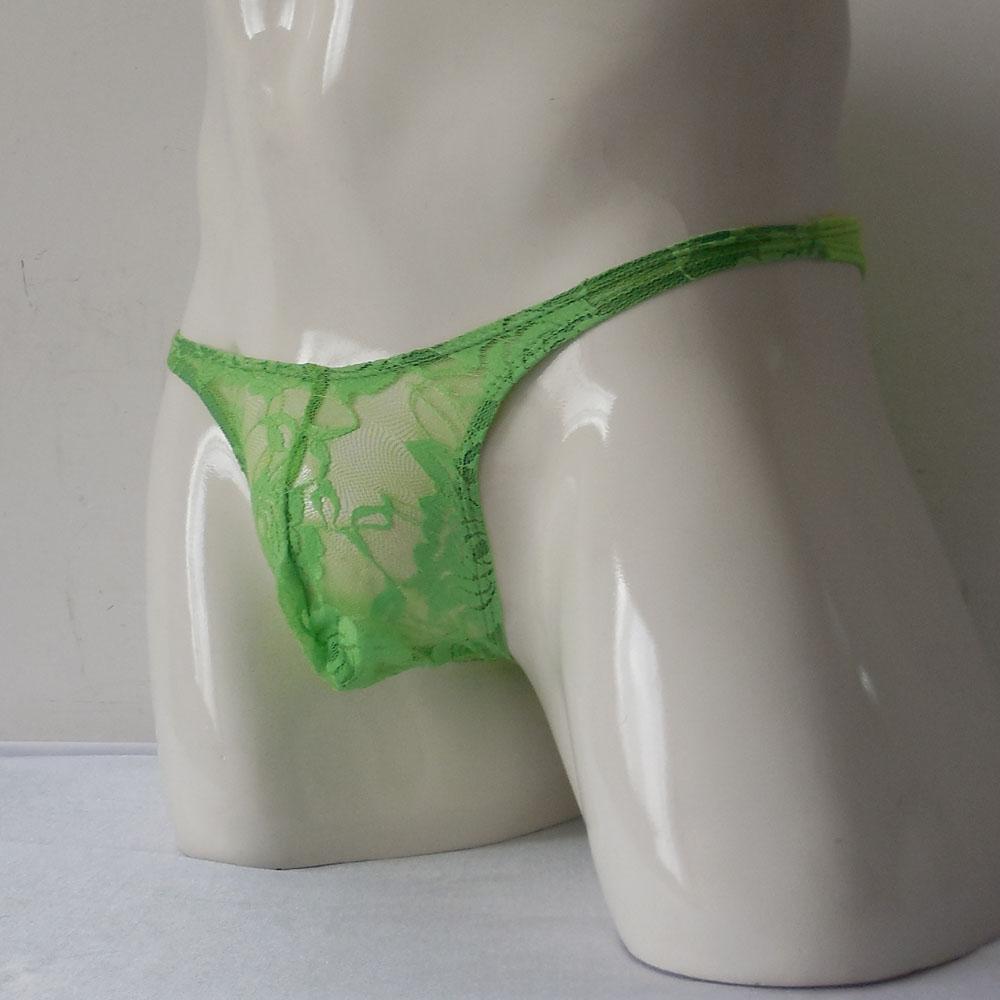 2-3pack Sexy Mens Lace Pouch Briefs Underwear Pants Green