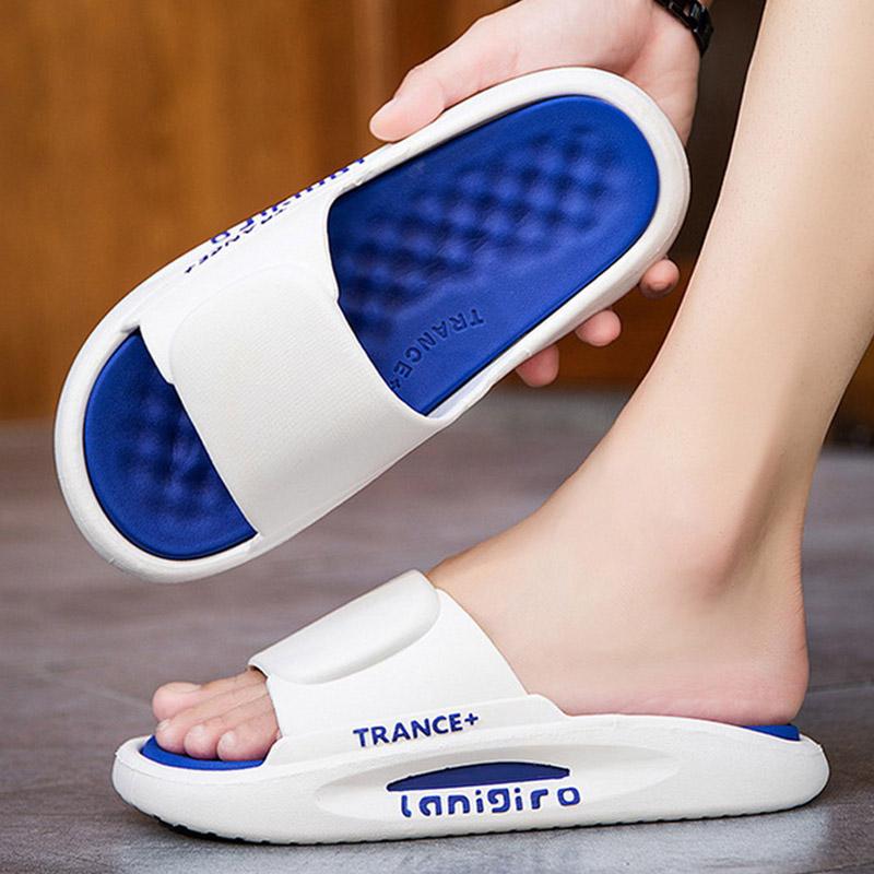 2023 MỚI MEN MEN SLIPPERS Sandal mềm thoải mái giày bình thường Giày nhẹ Eva Flat Flat không trượt Sandal Color: B-Green Shoe Size: 36-37