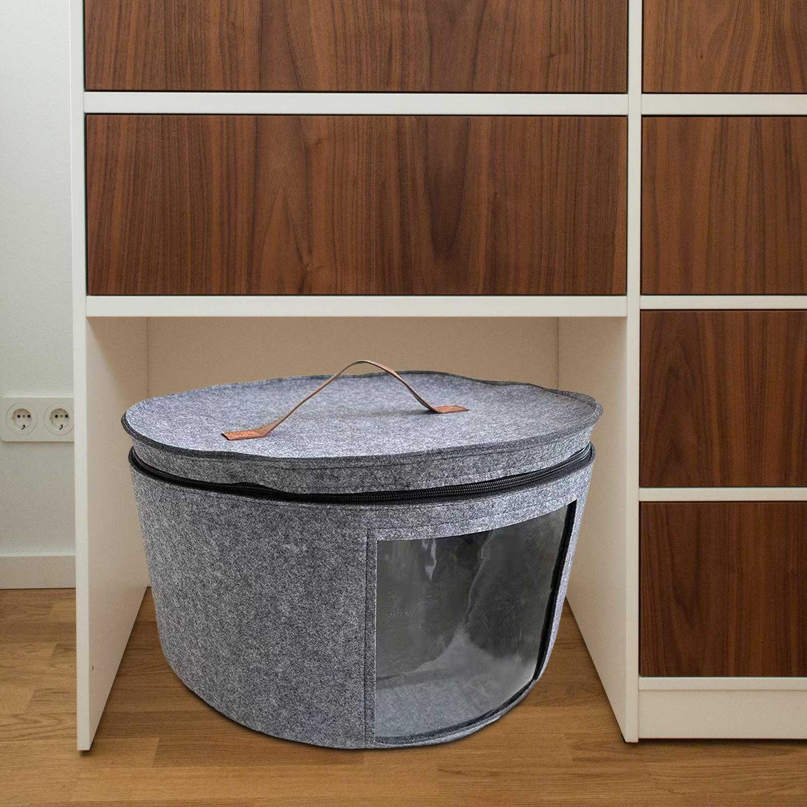 Storage Bucket with Dust Proof Lid Folding for Towels Bookshelf Bedroom