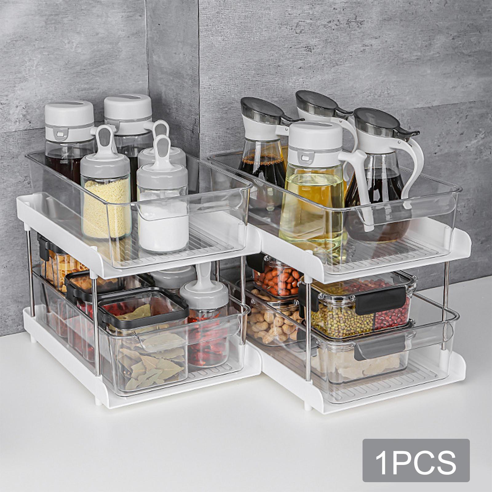 Multifunctional Kitchen Storage Rack Clear Spice Rack for Student Dormitory