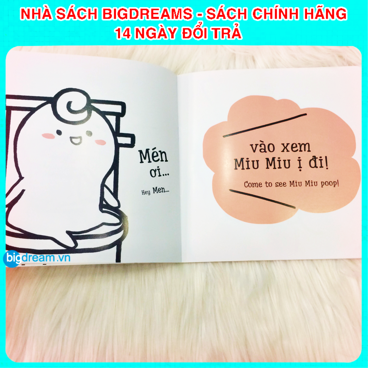 BẢN MỚI SONG NGỮ Miu Miu Tự Lập - Đi Ị Ehon Kĩ Năng Sống Cho Bé 1-6 Tuổi Miu miu hiểu chuyện Miu bé nhỏ
