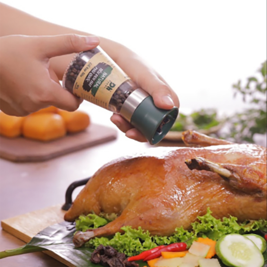 Tiêu Đen Hạt Phú Quốc - Nắp cối xay Ceramic Natural - 45g