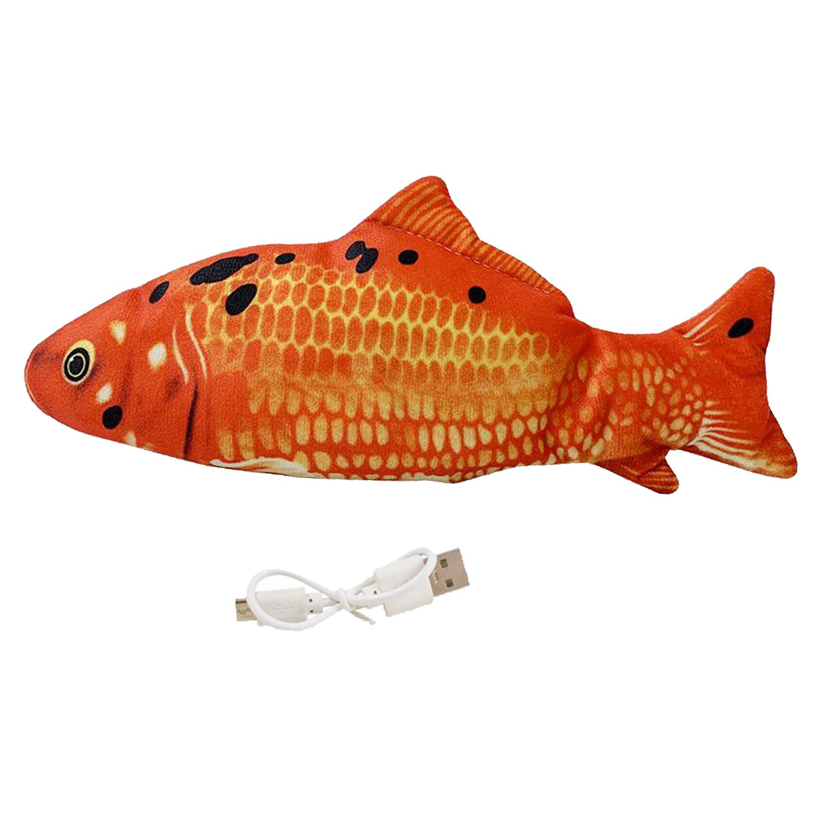 Fish Electric Interactive Pet Cat Kitty Wagging Catnip Toy Grass Carp