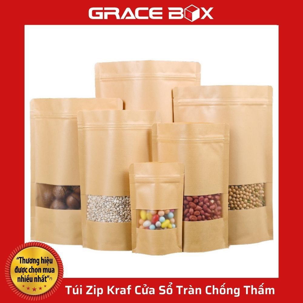 Túi Zip Kraft Thực Phẩm Cửa Sổ Tràn Lề Chống Thấm