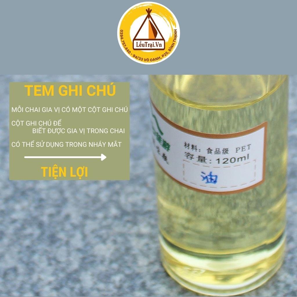 BỘ 5 LỌ ĐỰNG GIA VỊ TIỆN LỢI KHI ĐI DU LỊCH - CẮM TRẠI - DÃ NGOẠI - PICNIC