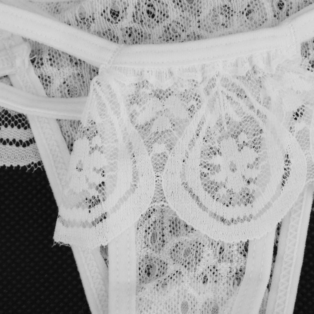 2-4pack Sexy Women Lace Underwear G-String T Thongs Intimates Briefs White
