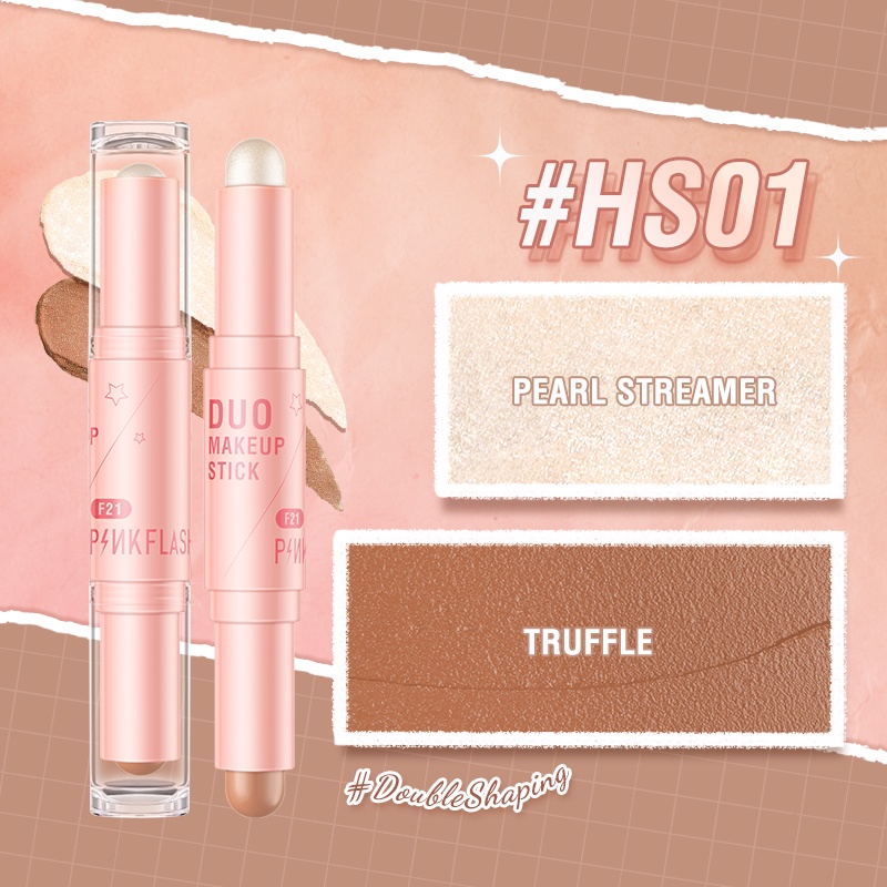 Thỏi kem bắt sáng và má hồng Pinkflash Duo Makeup Stick 2 trong 1 trang điểm dễ dàng tiện lợi 30g