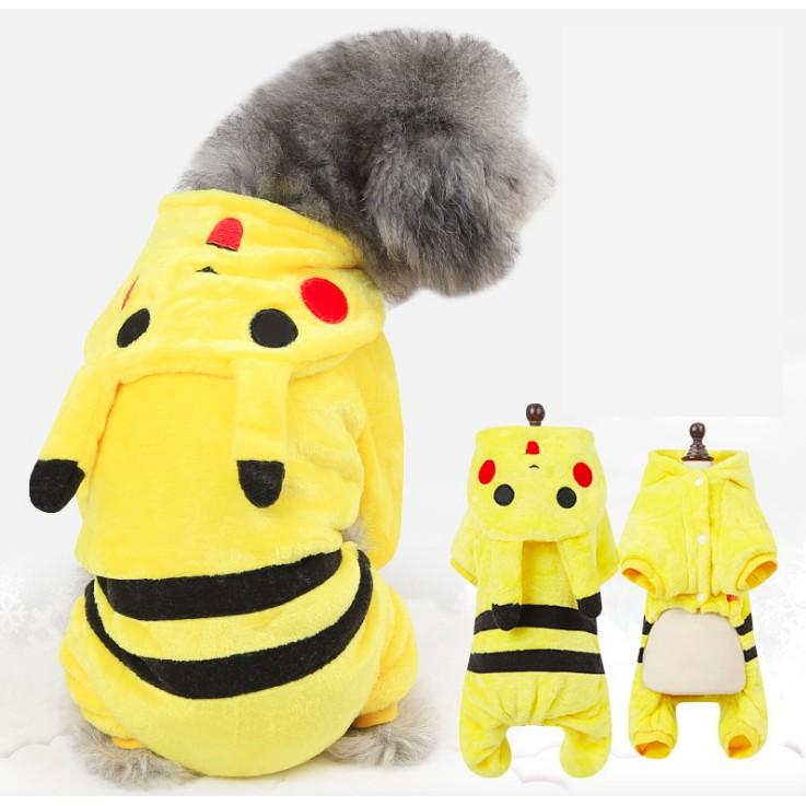 Jumpsuit áo liền quần cho chó mèo, áo ấm hình bò sữa cực dễ thương cho thú cưng