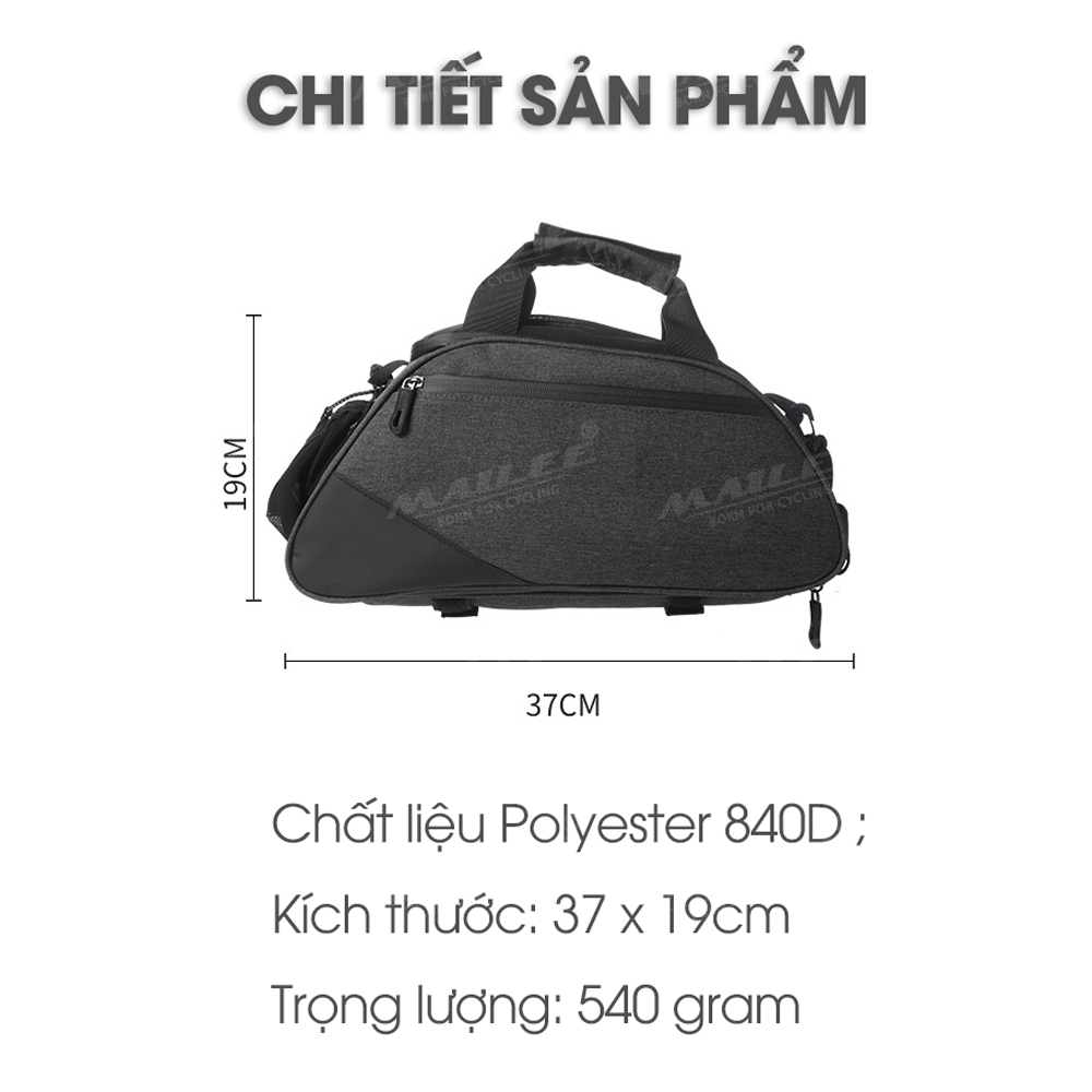 Túi Xe Đạp Gắn Baga Sau Xe Đựng Hành Lý ZZ04 Chất Liệu Vải Polyester 840D Khóa Zip Đôi Chống Nước Dung Tích Lớn Mai Lee