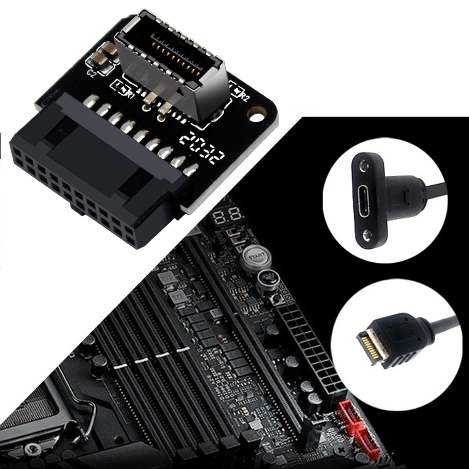 USB3.0 19P 20P to TYPE-C 90 Degree Adapter PH73A