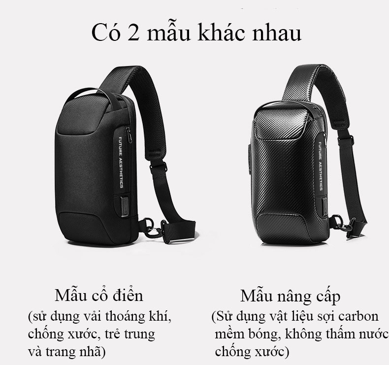Túi đeo chéo nam phong cách thể thao mới tích hợp khóa chống trộm và chống thấm nước cao cấp