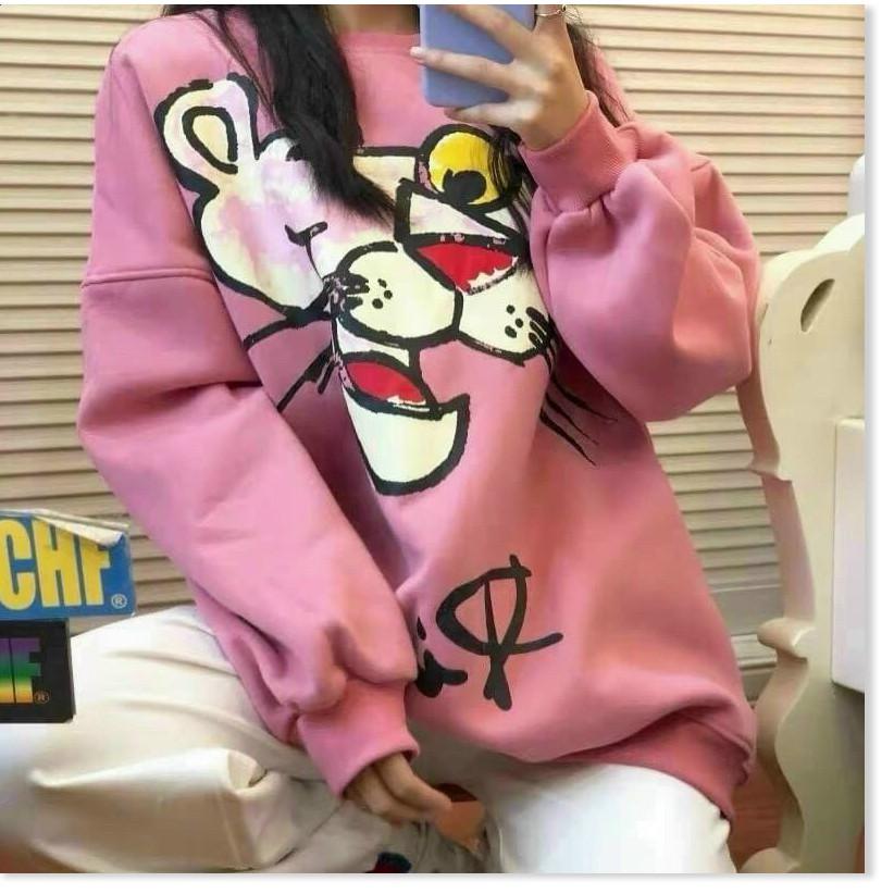 Áo sweater nỉ ngoại CHÚ BÁO HỒNG SIÊU ĐẸP HOT HOT NHẤT 2021 THỜI TRANG LANO STORE