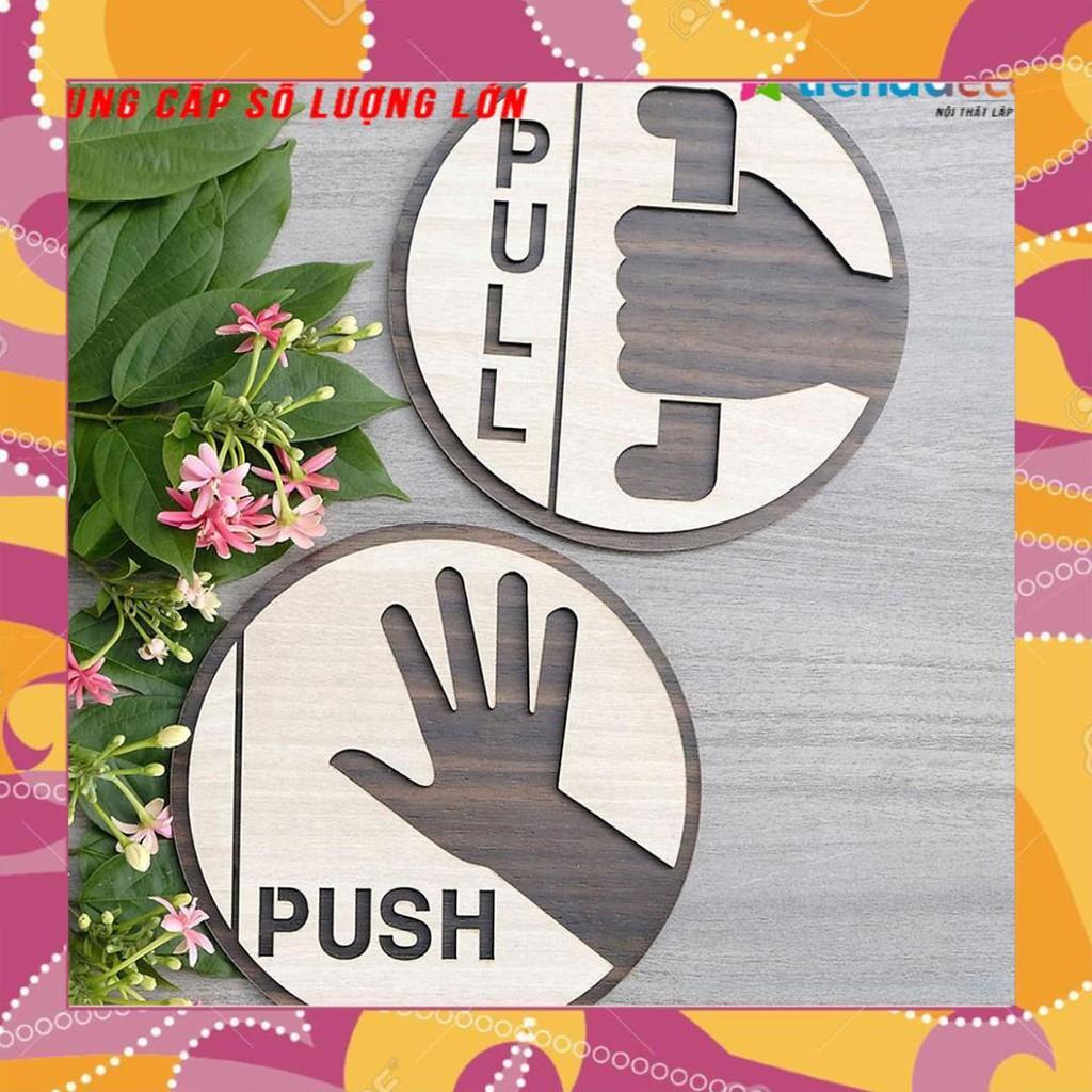 Tranh treo tường_ Bảng gỗ trang trí PULL PUSH F01_CRN_01 WoodLaserDecor