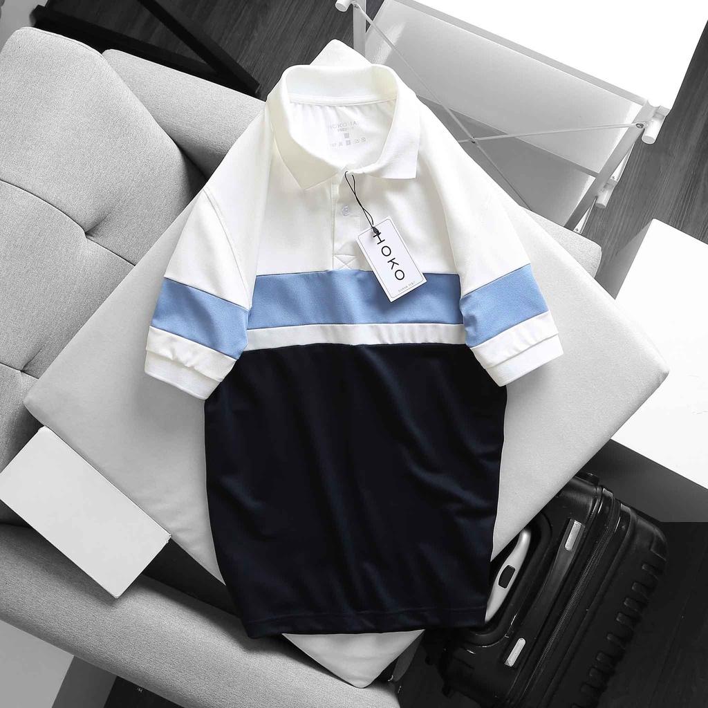 Áo polo nam thời trang FASHION EKING CLOTHING x HOKO thiết kế phối màu POLO LIGHTROOM - chất liệu Poli Cá Sấu Xịn Sò