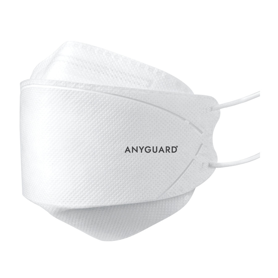 Khẩu Trang Hàn Quốc ANYGUARD, Khẩu Trang KF 3D 4 Lớp Ngăn Bụi Mịn, An Toàn Cho Da Nhạy Cảm, Màu Trắng