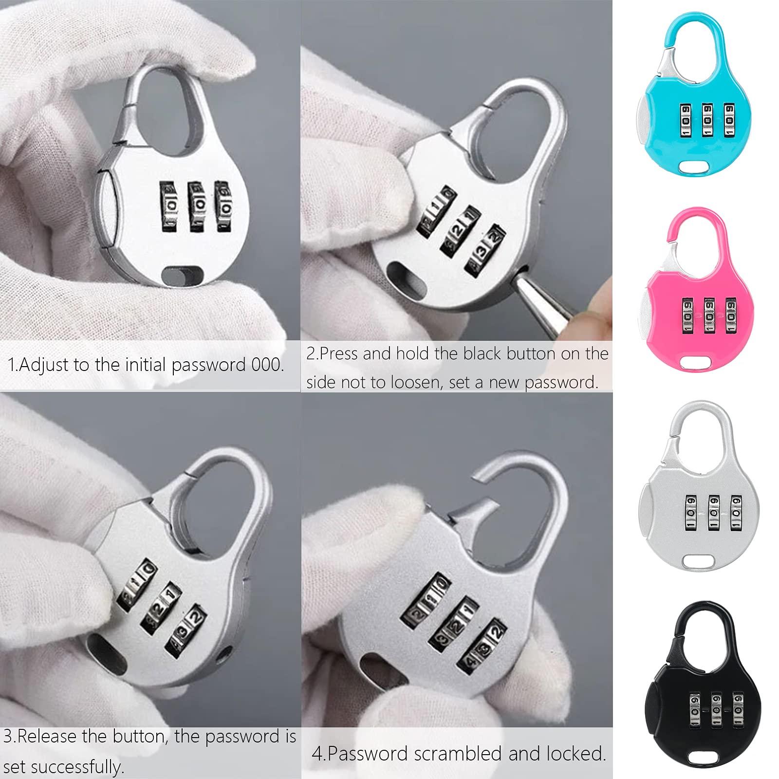 Màu nhỏ khóa khóa kết hợp 8 miếng Caden vali Caden Vali Caden Caden với 3 -TIGIT OULLOCK PETIT MINI Đóng khóa cho vali tủ ba lô tủ