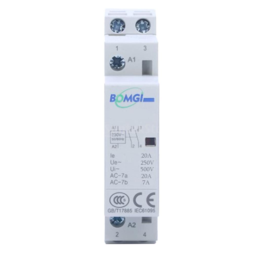 AC 230V 20A AC Mô Đun Tiếp Điểm 2 Cực 2 P Hộ Gia Đình Mô Đun Xe Máy Các Tiếp Điểm AC Contactor 2 Bình Thường m