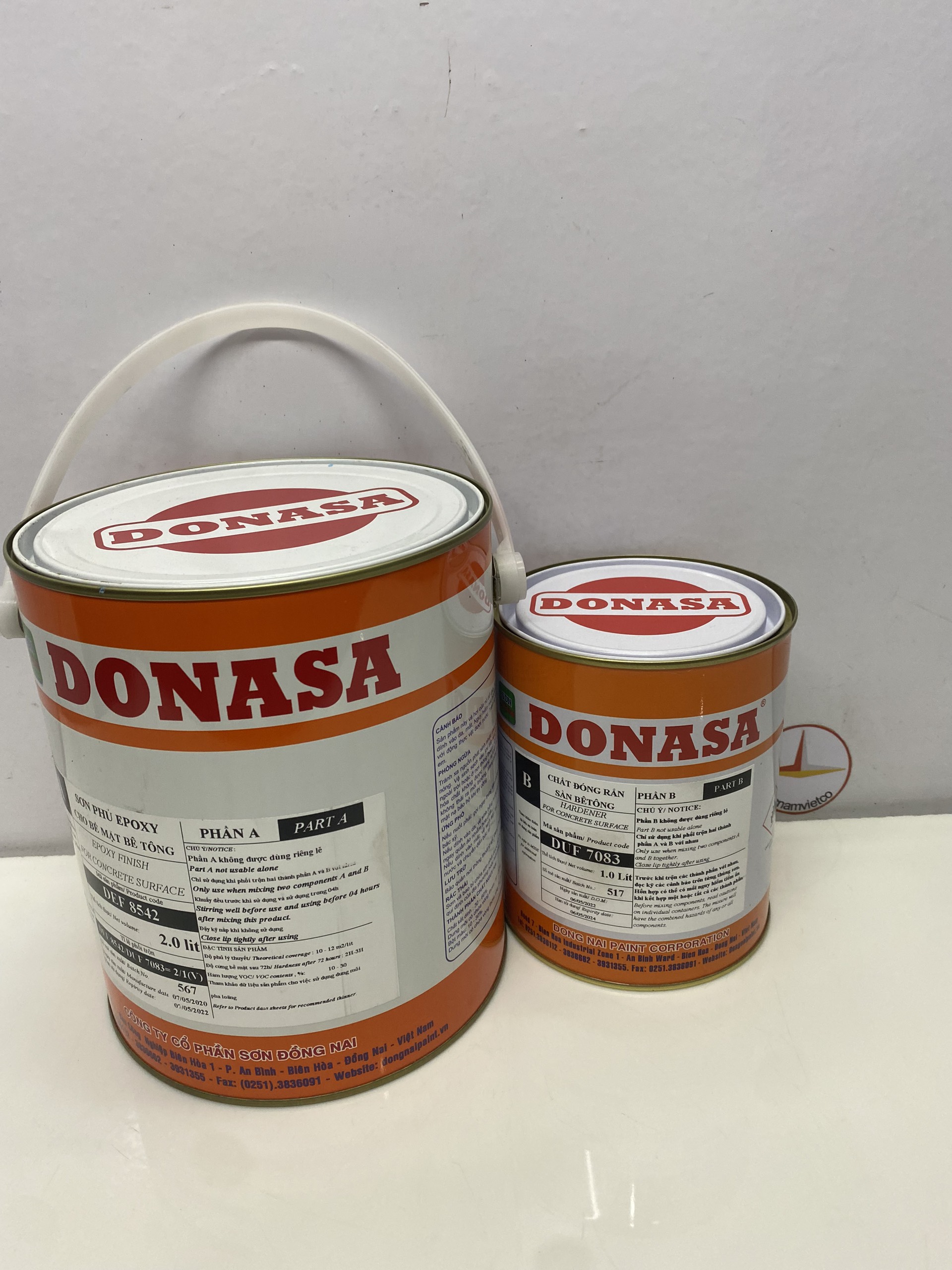 Sơn sàn bê tông Donasa /Floor coating Paint màu Xanh bạc hà DEF 9375 3L