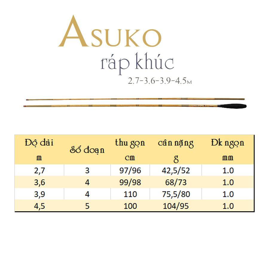 Cần câu đơn ráp khúc siêu khỏe Asuko độ cứng 2,5H linh phong CD9