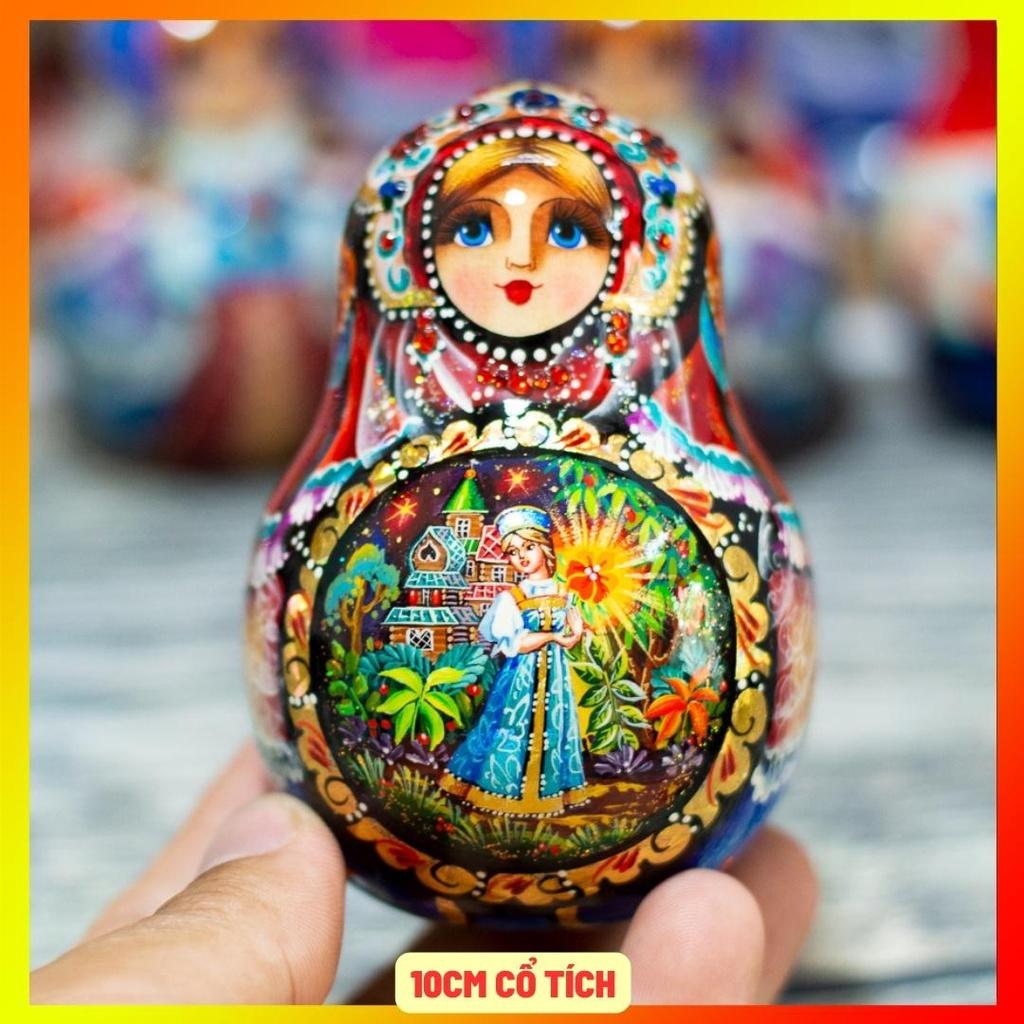 BÚP BÊ LẬT ĐẬT NGA CAO CẤP SIZE 10CM VẼ HOA VĂN "CỔ TÍCH CÔNG CHÚA NGA" CỰC ĐẸP VÀ SANG TRỌNG