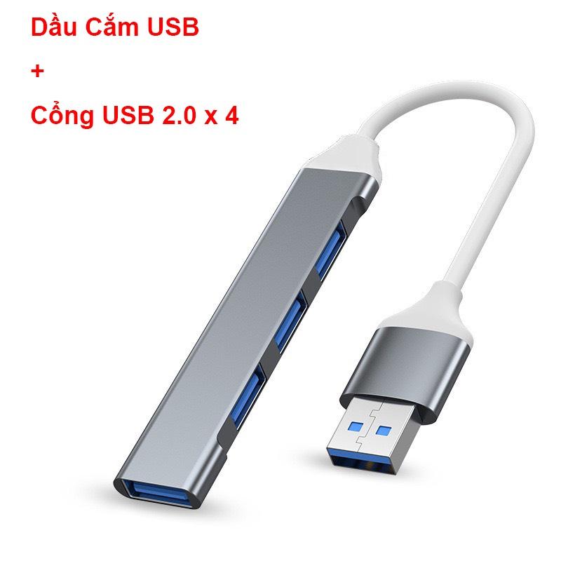 Bộ chia cổng Hub USB và Hub Type C màu xám