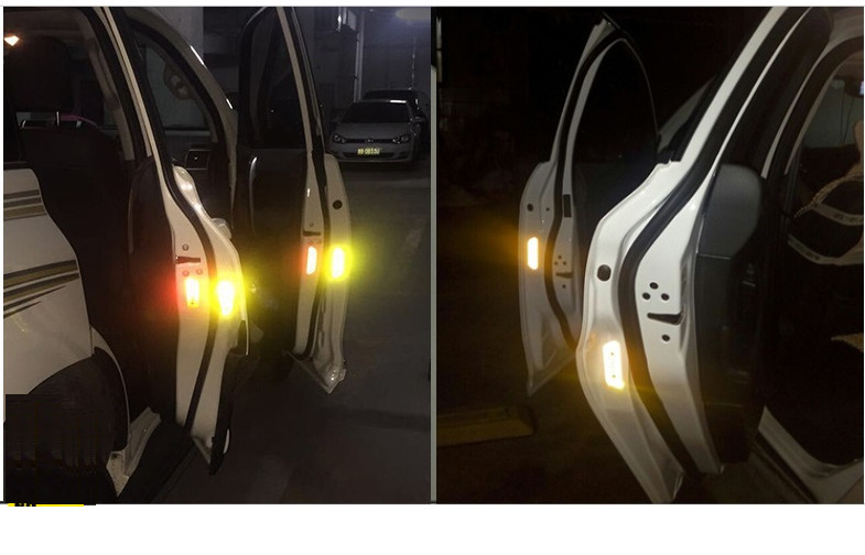 Bộ 4 tem phảm quang báo hiệu cửa xe đang mở nhiều màu