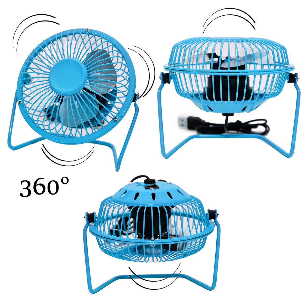 Combo 2 Quạt USB Mini Fan Lồng Sắt 4 inches